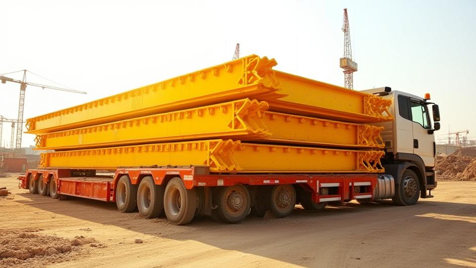 Construction crane components being delivered to a site