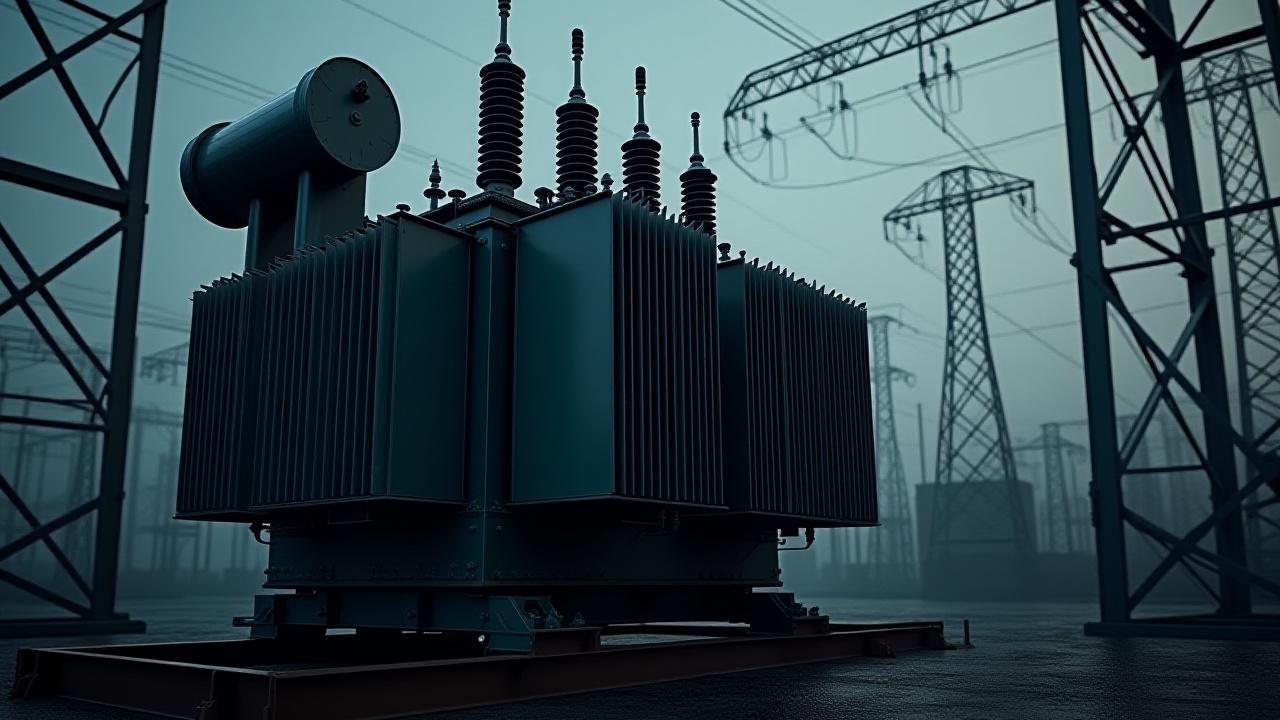 A large electrical substation transformer showing the scale of our specialized energy sector transport