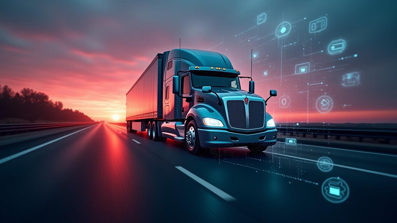 Futuristic digital logistics data visualization